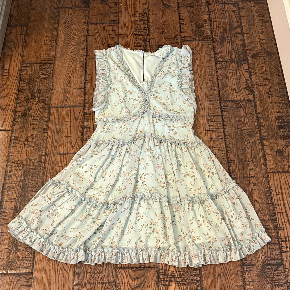 She + Sky Mint Green Ruffled Dress